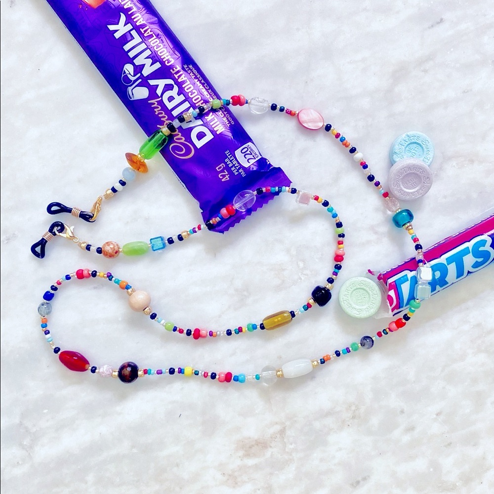 Sunglasses and mask beaded lanyard
